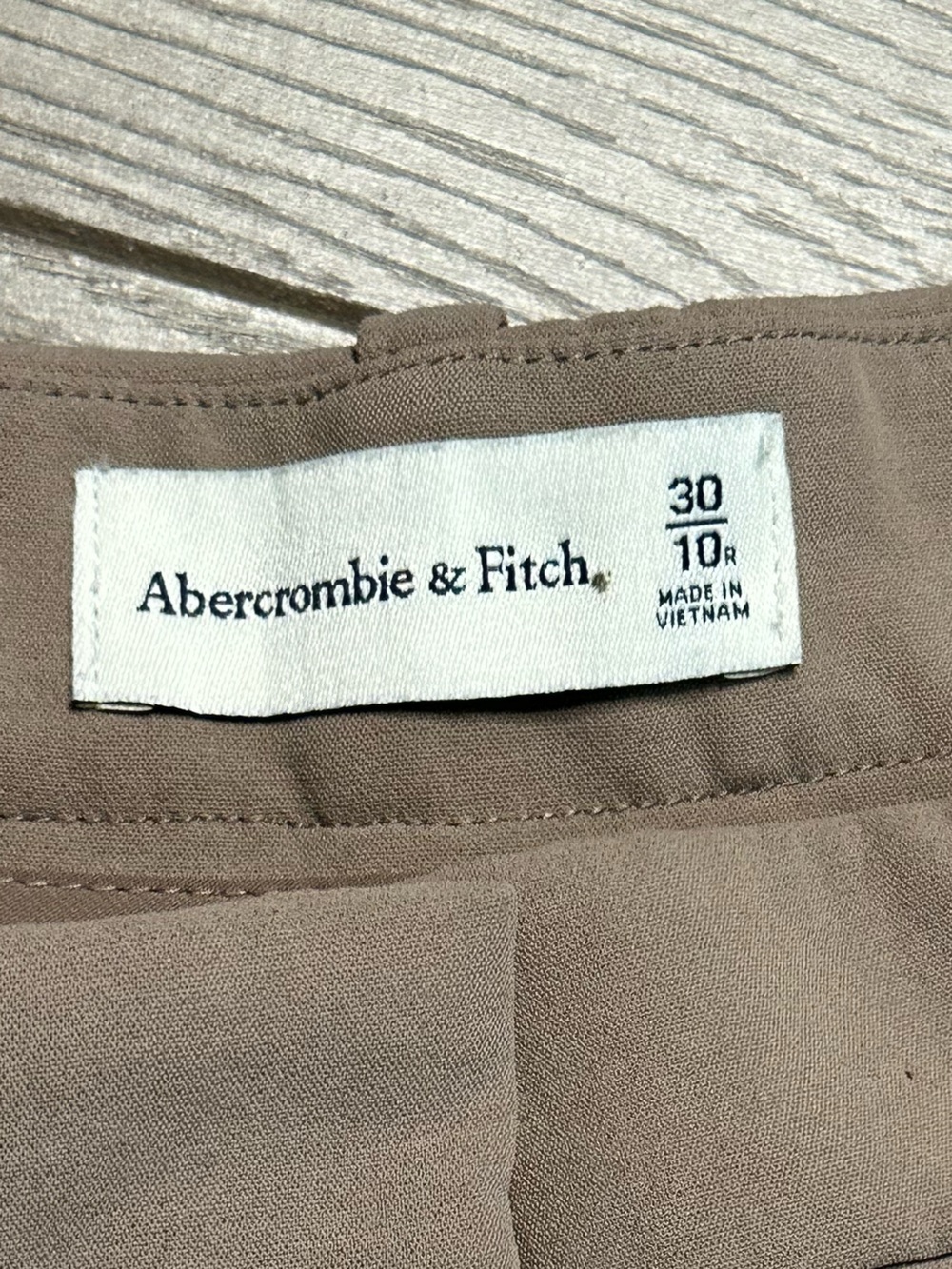 Abercrombie & Fitch Sloan Tailored Wide Leg Pleated High Rise Dress Pants Tan 30 - Picture 7 of 13